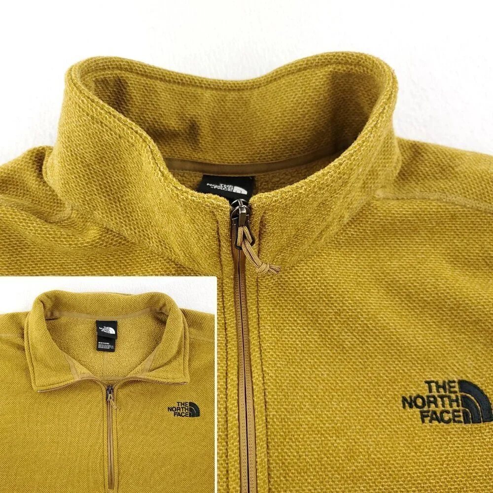 North Face Fleece 1/4 Zip Pullover Waffle Weave Earth Tone Mock Neck Men's  XXL